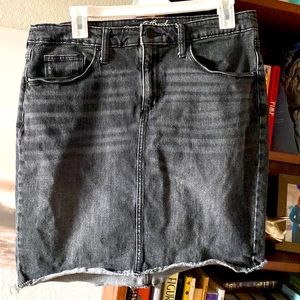 Black denim pencil skirt